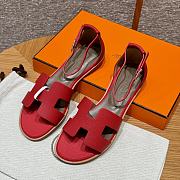 Hermes Santorini Red Sandal - 1