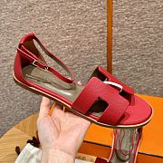 Hermes Santorini Red Sandal - 4