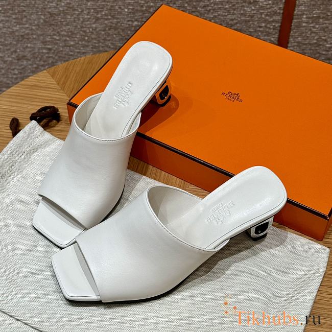 Hermes White Heel 6cm - 1