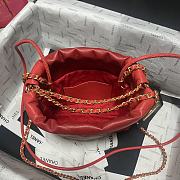 Chanel 22 Handbag Red Gold 20x19x6cm - 6