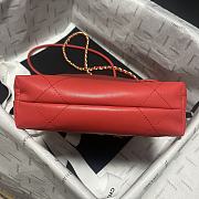 Chanel 22 Handbag Red Gold 20x19x6cm - 4