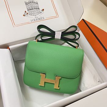 Hermes Constance Green Bag Epsom Gold 19cm