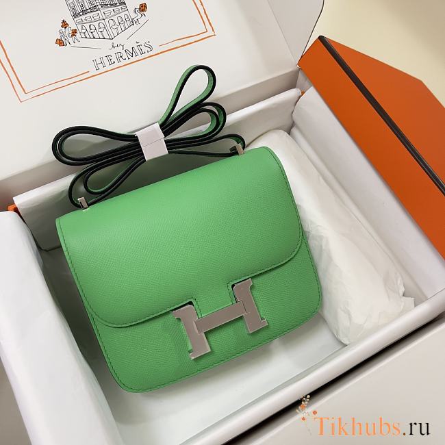 Hermes Constance Green Bag Epsom Silver 19cm - 1