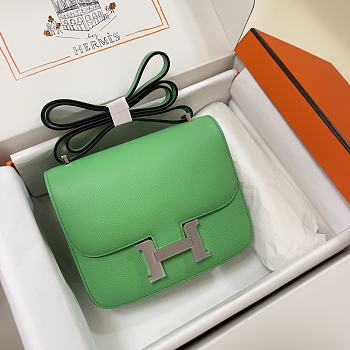 Hermes Constance Green Bag Epsom Silver 19cm