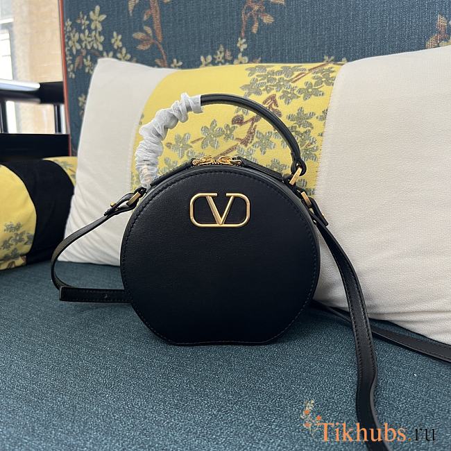 Valentino Vlogo Signature Calfskin Mini Bag Black 16x15x6.5cm - 1