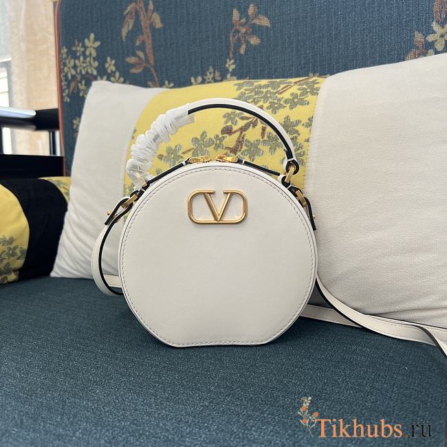 Valentino Vlogo Signature Calfskin Mini Bag White 16x15x6.5cm - 1