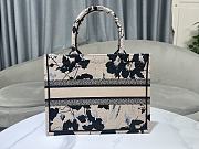 Dior Medium Book Tote Beige and Black Fleurs Mystiques 36x27.5x16.5cm - 2