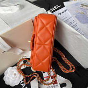 Chanel 24s Mini Flap Bag Orange Lambskin 17x11.5x5cm - 4