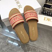 Dior Dioriviera Dway Slide Natural Raffia Candy Pink - 4