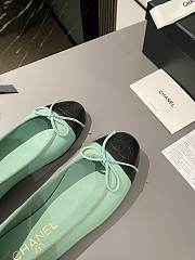 Chanel Ballerina Black Green Flat - 5