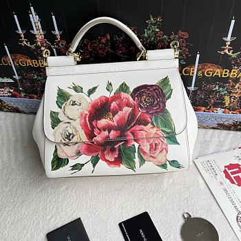 Dolce & Gabbana Sicily Tote In Harpeonie Panna White 25x20x12cm