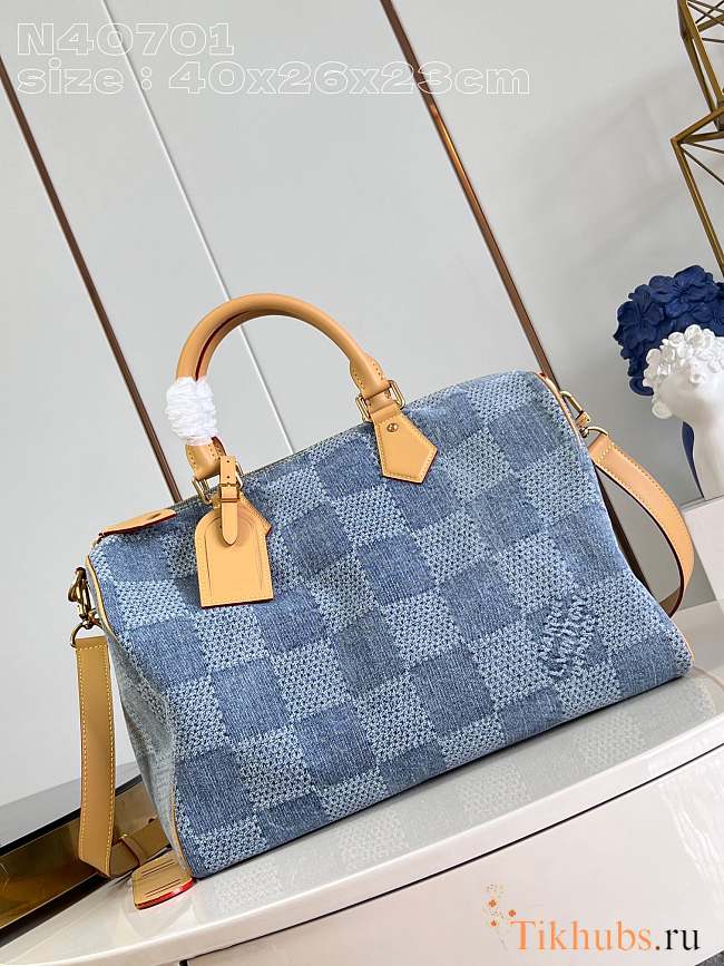 Louis Vuitton LV Speedy 40 Bandoulière Damier Blue 40 x 26 x 23 cm - 1