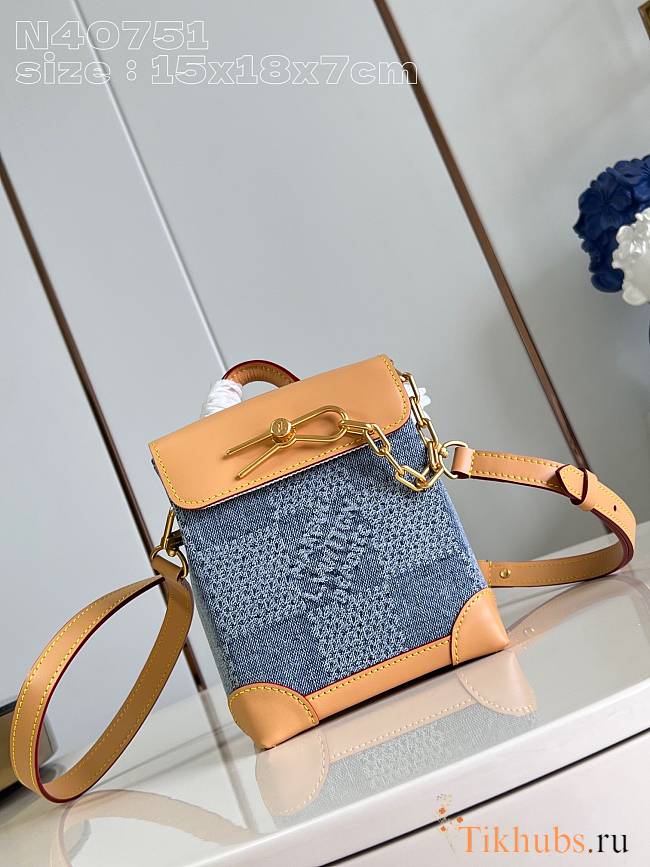 Louis Vuitton LV Nano Steamer Damier Blue 15 x 18 x 7 cm - 1