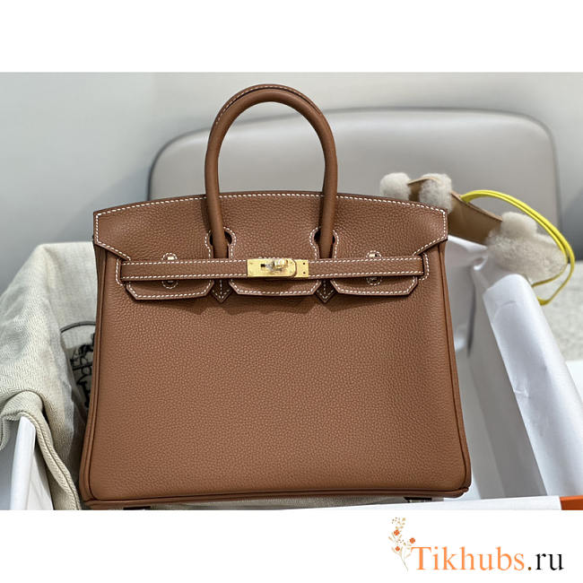 Hermes Birkin 25 Togo Bag Gold Brown 25cm - 1