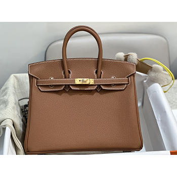 Hermes Birkin 25 Togo Bag Gold Brown 25cm