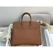 Hermes Birkin 25 Togo Bag Gold Brown 25cm - 4