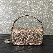 Valentino Garavani Locò Small Sequinned Shoulder Bag Pink 19x10.5x5cm - 2