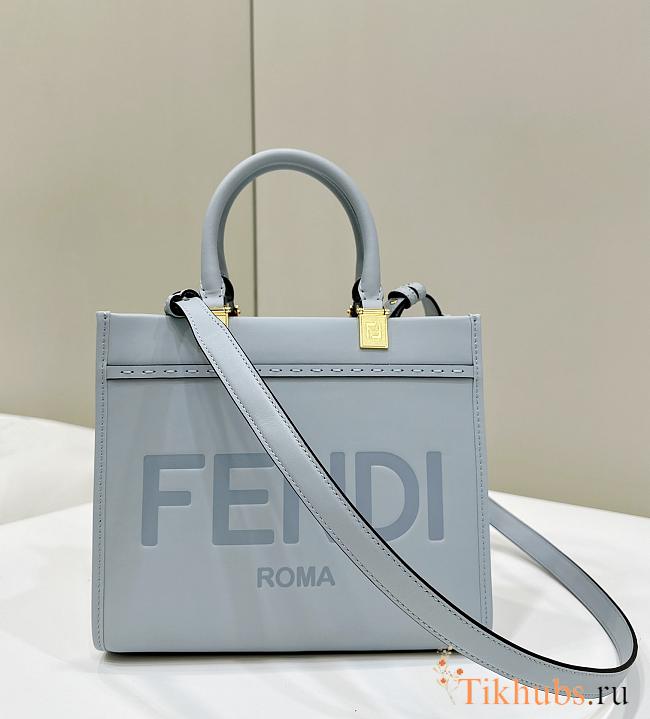 Fendi Sunshine Small Tote Bag Light Blue 25.5x12x23cm - 1