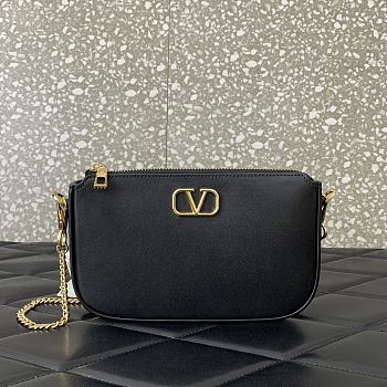 Valentino Garavani Mini VLogo Black Crossbody Bag 20.5x10.5x5cm