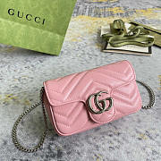 Gucci GG Marmont Matelasse Super Mini Bag Pink 16.5x10x5cm - 3