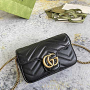 Gucci GG Marmont Matelasse Super Mini Bag Black 16.5x10x5cm - 5