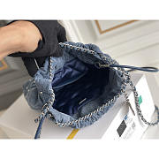 Chanel 22 small Handbag Denim Silver Blue 20x19x6cm - 6