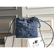 Chanel 22 small Handbag Denim Silver Blue 20x19x6cm - 5