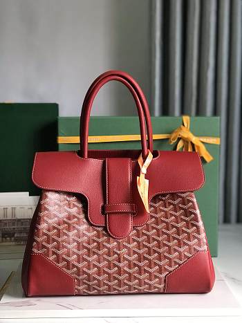 Goyard Saigon Tote Bag Red 34x25x16cm