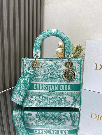 Dior Medium Dioriviera Lady D-Lite Bag Aquamarina 24 x 20 x 12 cm