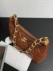 Chanel Large Hobo Bag Brown Lambskin Gold 29x32x10cm - 4