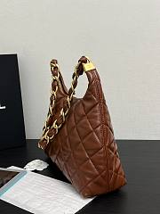 Chanel Large Hobo Bag Brown Lambskin Gold 29x32x10cm - 5