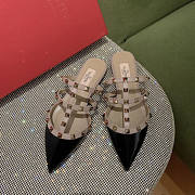 Valentino Rockstud Mules Black Patent - 1