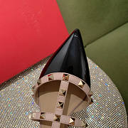 Valentino Rockstud Mules Black Patent - 4