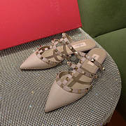 Valentino Rockstud Mules Beige Patent - 2