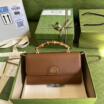 Gucci Small Diana Brown Shoulder Bag Bamboo 26cm