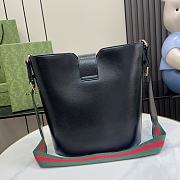 Gucci Medium Bucket Shoulder Bag Black 25.5x28x16.5cm - 5