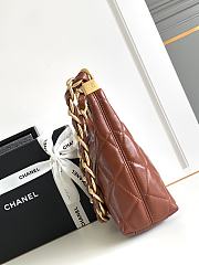 Chanel Hobo Bag Brown Lambskin Gold 22.5x19.5x8.5cm - 5