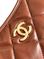 Chanel Hobo Bag Brown Lambskin Gold 22.5x19.5x8.5cm - 4