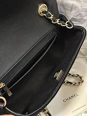 Chanel Velvet Pearl Mini Flap Bag Black 17x10x4.5cm - 5