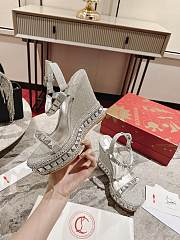 Christian Louboutin Spike Glitter Platform Wedge Heel - 3