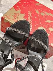 Christian Louboutin Spike Black Platform Wedge Heel - 5