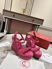 Christian Louboutin Spike Pink Platform Wedge Heel - 1