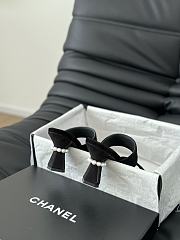 Chanel Black Suede Pearls Heel 5.5cm - 5