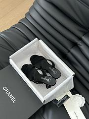 Chanel Black Suede Pearls Heel 5.5cm - 3