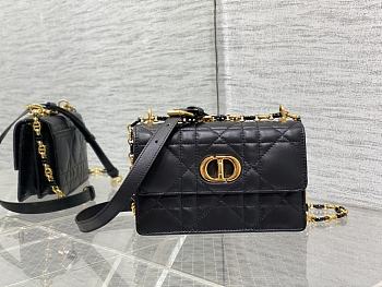 Dior Miss Caro Mini Bag Black Macrocannage Lambskin 19 x 13 x 5.5 cm