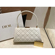 Dior Caro Cannage Frame Bag White Leather 26x9x11.5cm - 1