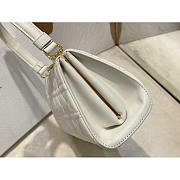 Dior Caro Cannage Frame Bag White Leather 26x9x11.5cm - 5