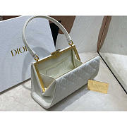 Dior Caro Cannage Frame Bag White Leather 26x9x11.5cm - 4