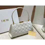 Dior Caro Cannage Frame Bag White Leather 26x9x11.5cm - 2