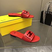 Fendi Baguette Leather Slides Red - 3